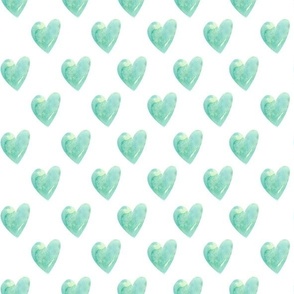 Watercolor Mint Green Heart Large
