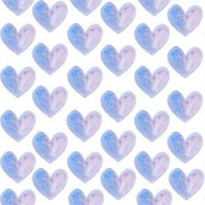 Watercolor Lilac Blue Heart Large
