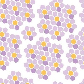 (S Scale) Honeycomb Scattered White, Purple and Yellow