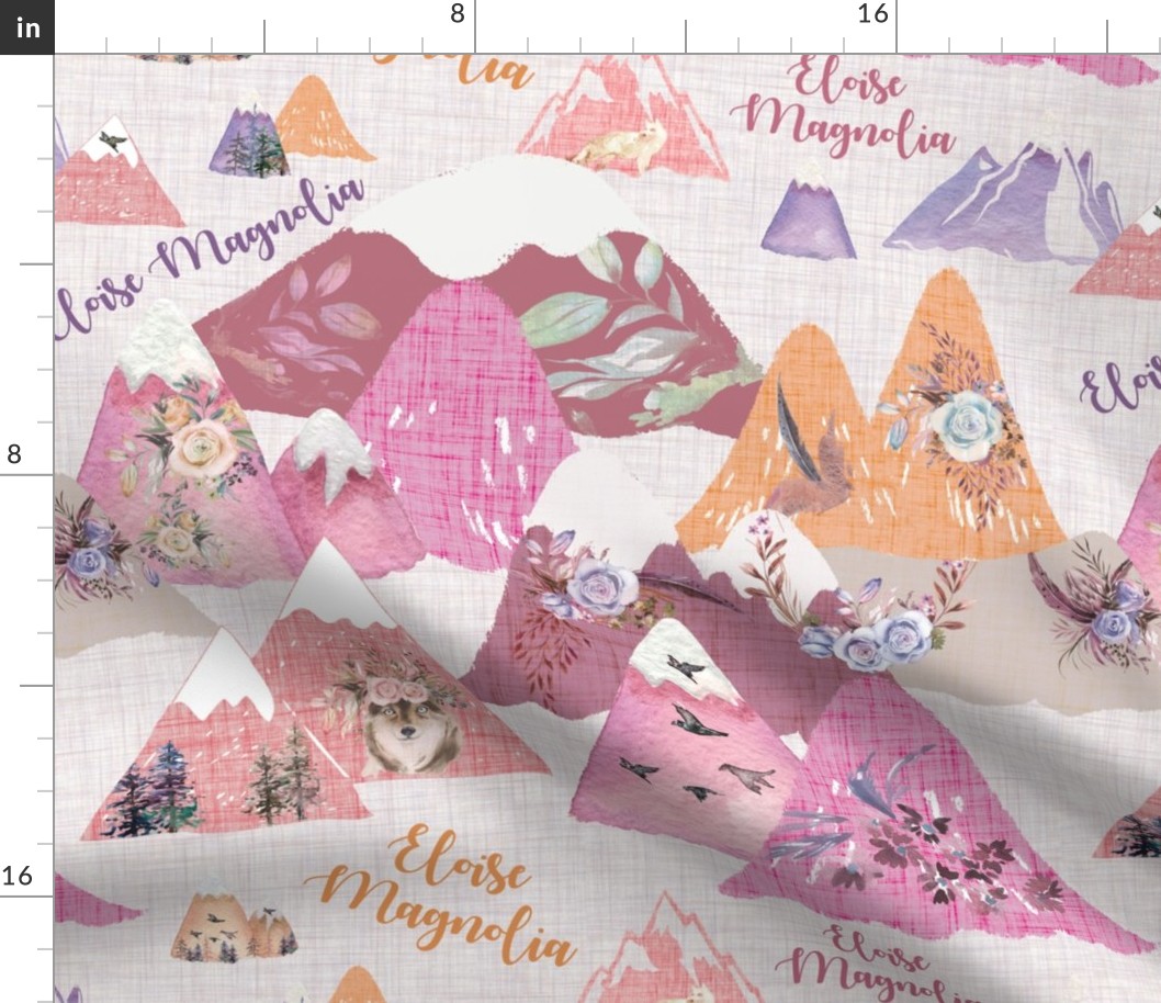 floral dreams pink mountains are calling - personalized