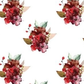 valentine red watercolor floral