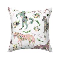 personalized floral patchwork horses