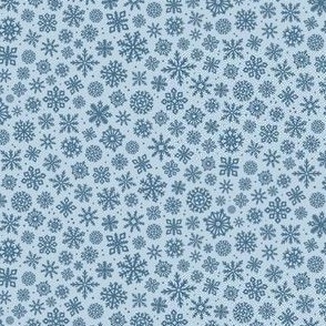 Falling Snowflakes // Small in Light Blue //  Blue Christmas Coordinate 