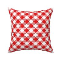 Gingham (Red, 0.5 inch diagonal)