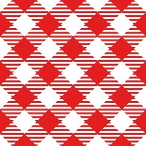 Gingham (Red, 0.5 inch diagonal)