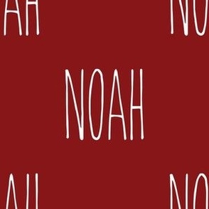 custom name - white font on Cognac/rust background - Noah