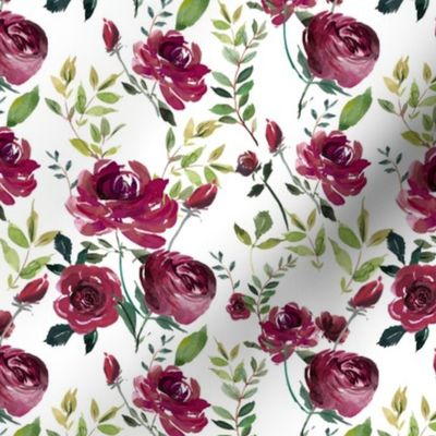 burgundy floral - medium