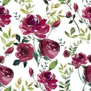 burgundy floral - medium