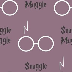 snuggle muggle wizard glasses - purple mauve