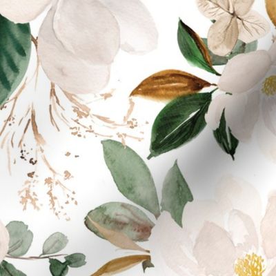 gold magnolia floral - medium