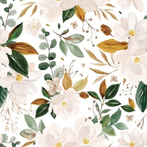 gold magnolia floral - medium
