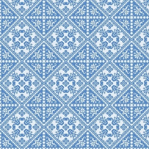 Blue Faux Cross Stitch