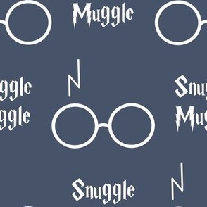 snuggle muggle wizard glasses - stone blue