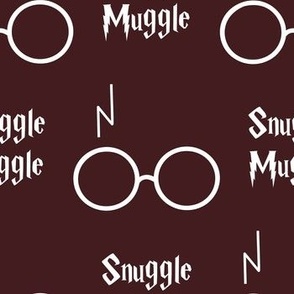snuggle muggle wizard glasses - maroon