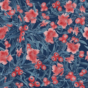 Poisonous plants - Yew and oleander  pattern design