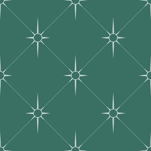 Starburst Tufts / Retro / Mid Mod / Atomic / Christmas Pine / Medium