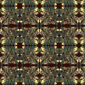 Kaleidoscopic Green and Yellow Abstract Patterns