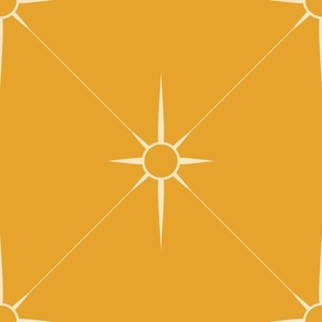 Starburst Tufts / Retro / Mid Mod / Atomic / Golden Orange / Large