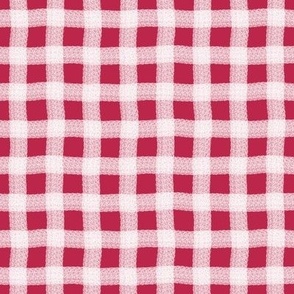 Viva Magenta Slightly Wonky Gingham Check