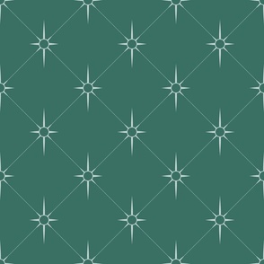 Starburst Tufts / Mid Mod / Atomic / Christmas Pine / Small 