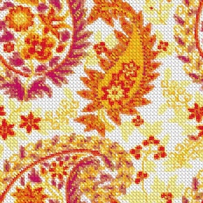 The Cross Stitch , Faux Texture , Bold Paisleys Medium