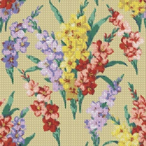 The Cross Stitch , Faux Texture , floral medium