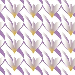 Art Deco Lilies in Purple and Amber
