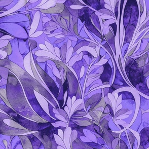 Loose Floral Watercolor Art Purple Elegance