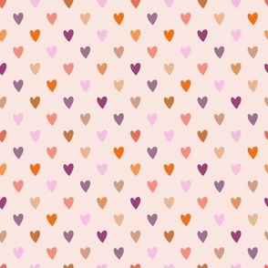 Valentine's Day hearts, Purple, orange, violet, pink small
