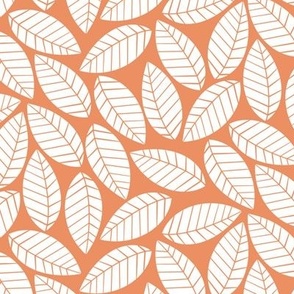 Leaves || White Leaves on Peach by Sarah Price