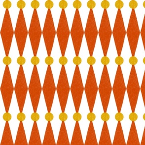 Textured diamond harlequin orange yellow