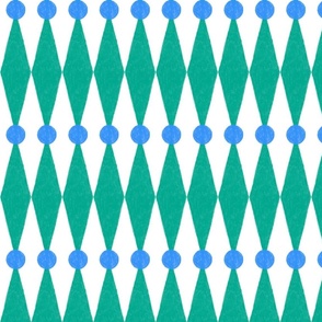 Textured diamond harlequin green and blue