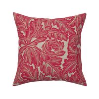 Acanthus modern reconstruction-original by William Morris - LARGE - Pantone color of the year 2023 Viva Magenta, Antiqued art nouveau art deco 