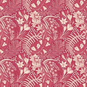 Forest Flowers reimagined Paisley Pattern Viva Magenta small