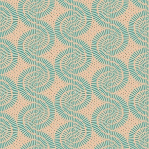 Stipes and Squiggles- hand drawn  warm beige brown sienna cinnamon color gender neutral geometric  boho chic dash line and dotted marks sunburst  archs circular shapes arranged in wavy stripes  pattern design
