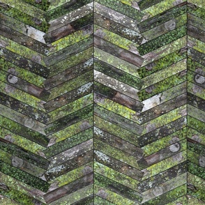  Mossy Weathered Wood in Chevron (small scale) 