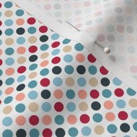 colorful polka dots with viva magenta on white | tiny