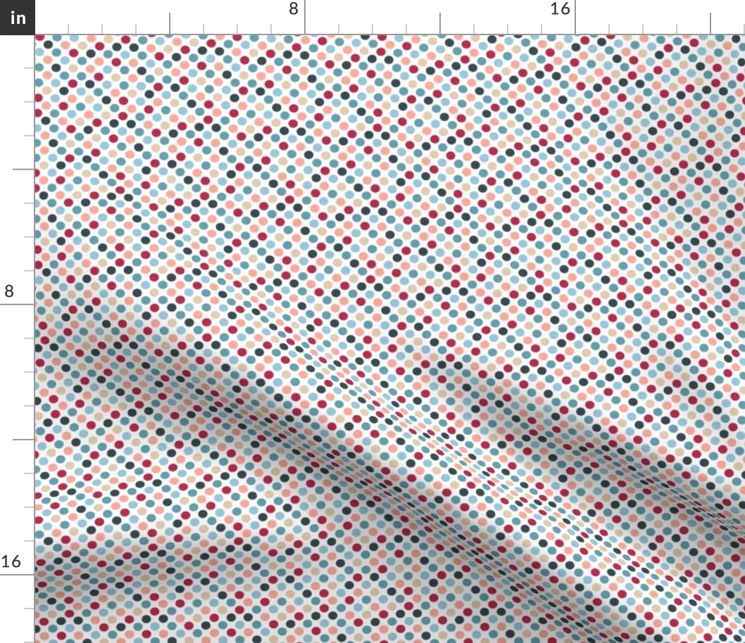 colorful polka dots with viva magenta on white | tiny