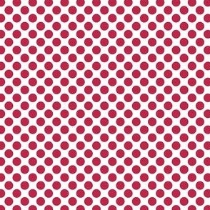 viva magenta red polka dots on white | tiny