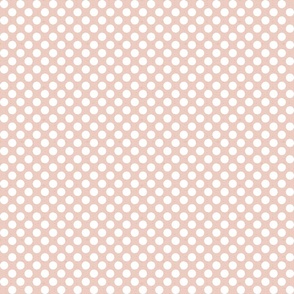 small white polka dots on pale dogwood