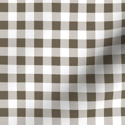 gingham bark brown and white | small
