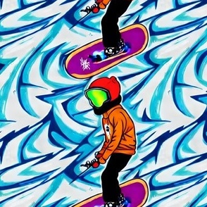 kid snowboard graffitti 