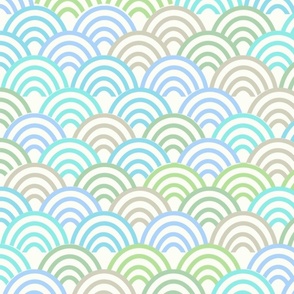 Chinese Wave Pattern in blue and green