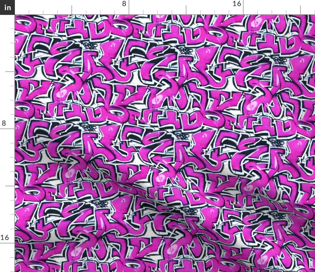 abstract graffiti in pink