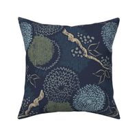 Modern Chinoiserie - Navy - Large