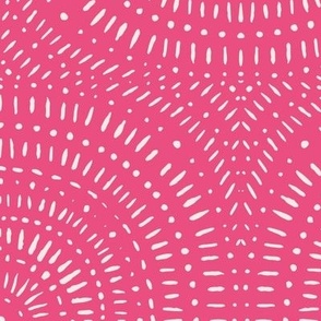 Circles / big scale / hot pink organic handdrawn symmetric lineart pattern design 