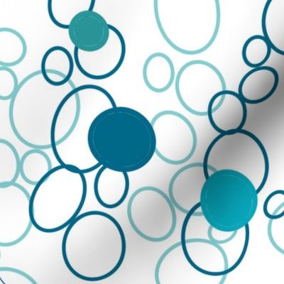 Circles Dots Blue Green Aqua Turquoise