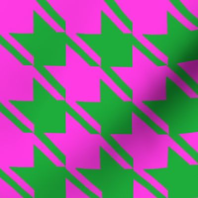 shocking pink green houndstooth large