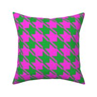 shocking pink green houndstooth large