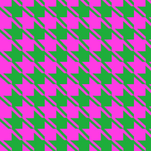 shocking pink green houndstooth large